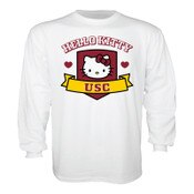 USC Trojans Youth White Hello Kitty Evaline Youth Cotton Long Sleeve T-Shirt